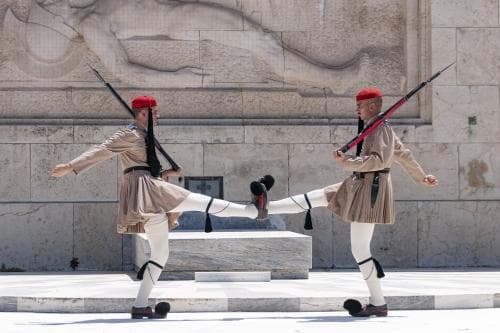 Evzones changing of the guard in Athens