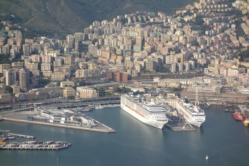 Aerial view of Genoa in Italy