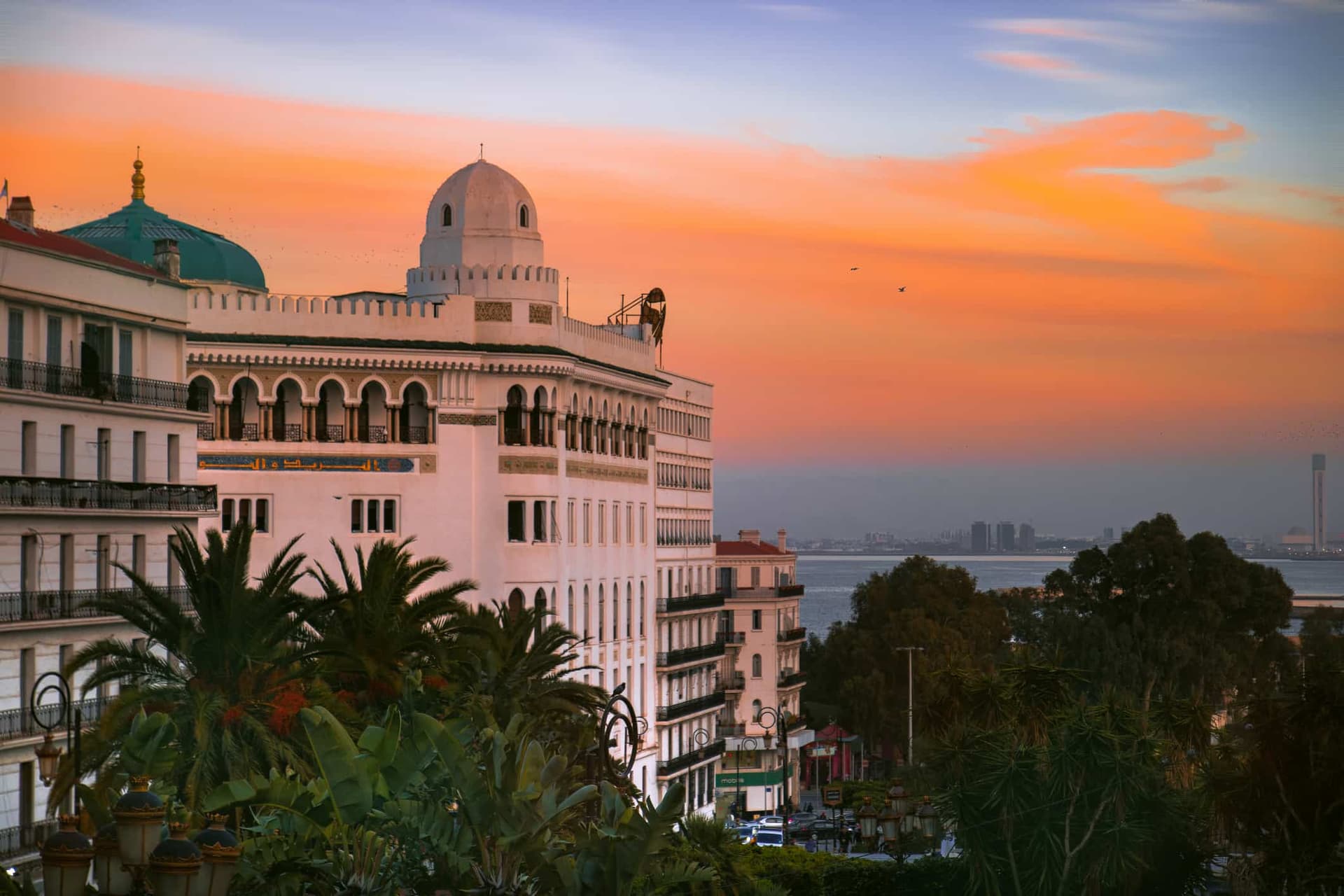 Sunset over the Grand Post Office in Algiers