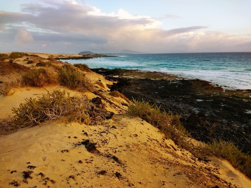 Paisaje costero de Fuerteventura, una de las islas para vacaciones en enero