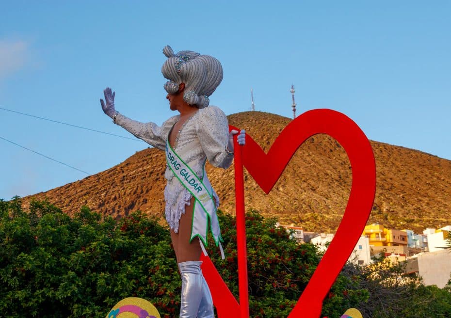 A Canarian drag artist in the streets of Las Palmas de Gran Canaria.
