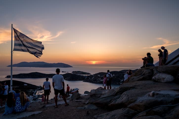 Tramonto visto dalla collina sopra la Chora