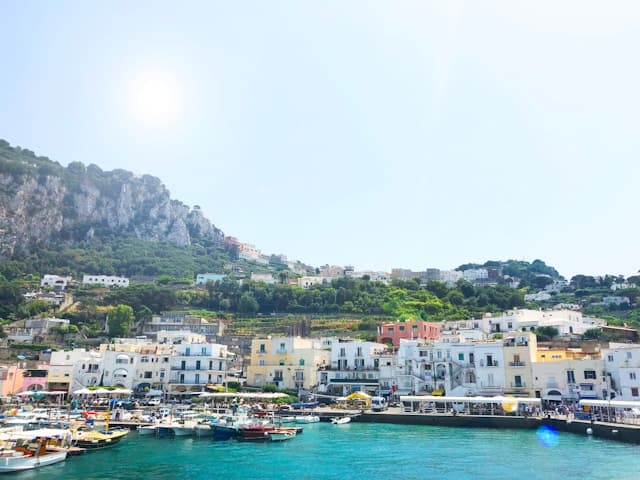 Porto di Marina Grande, principale punto di arrivo sull’isola di Capri, in Italia