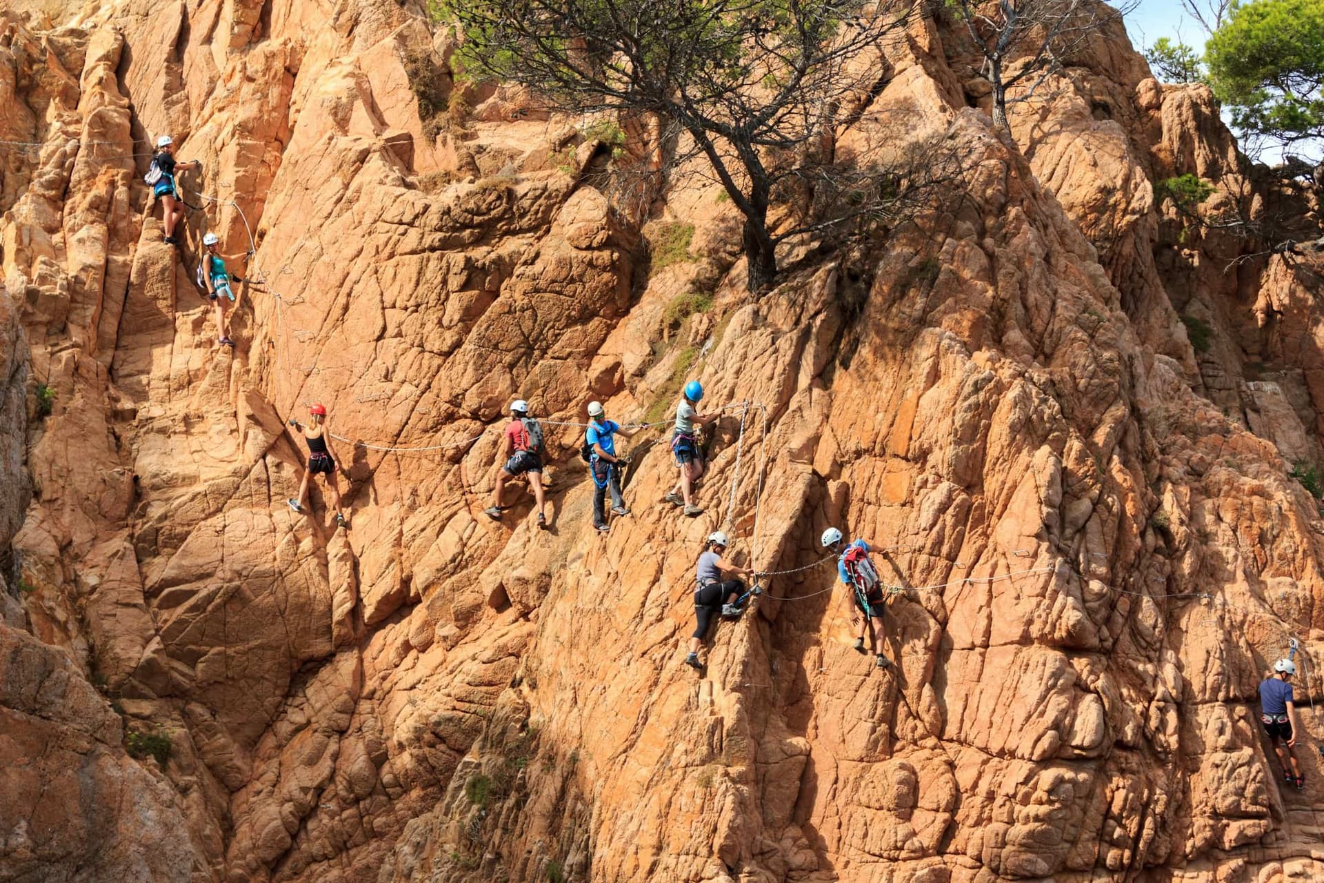 Groupe sur une via ferrata
