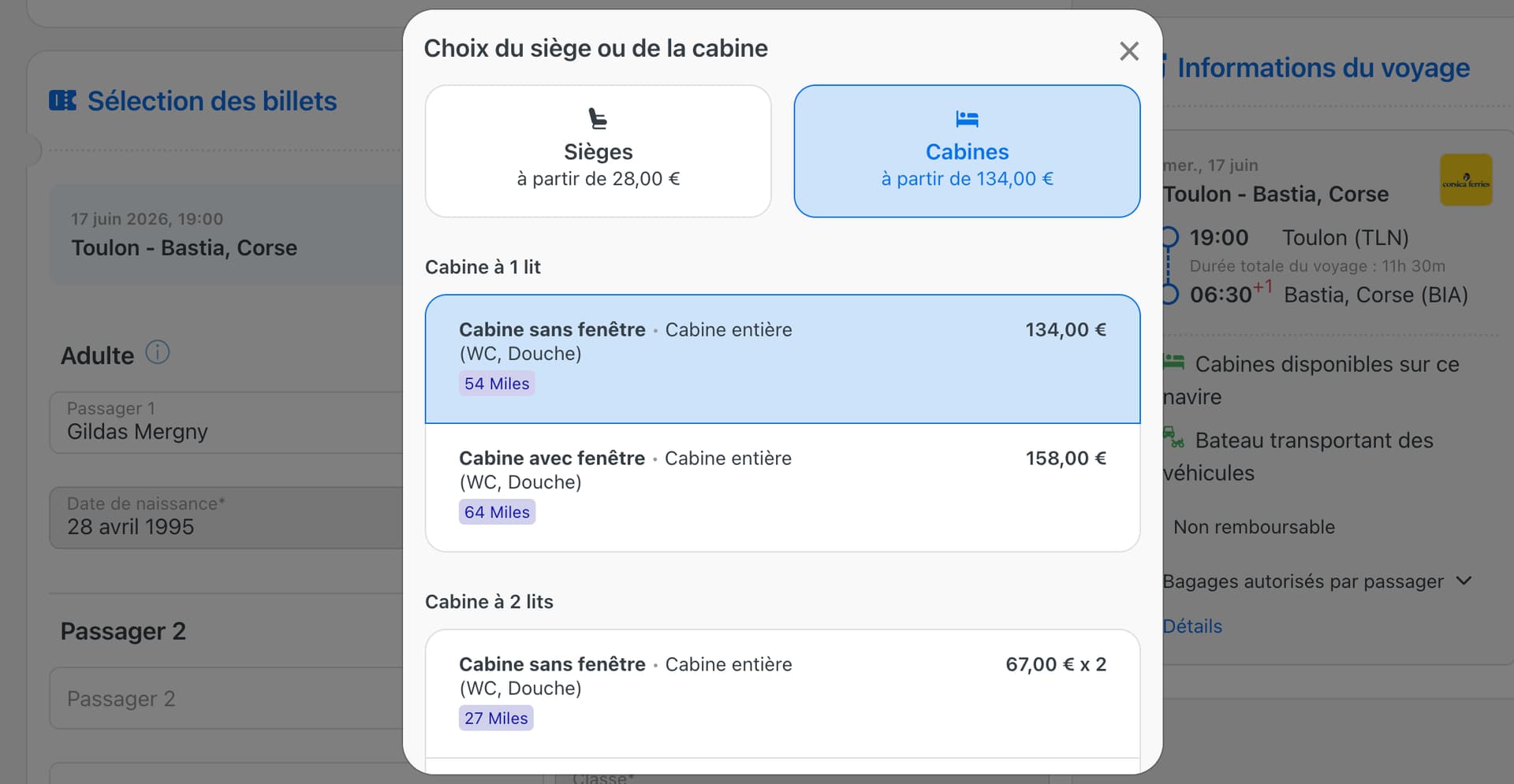 Interface de Ferryscanner