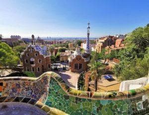 Gaudi buildings in barcelona, spain