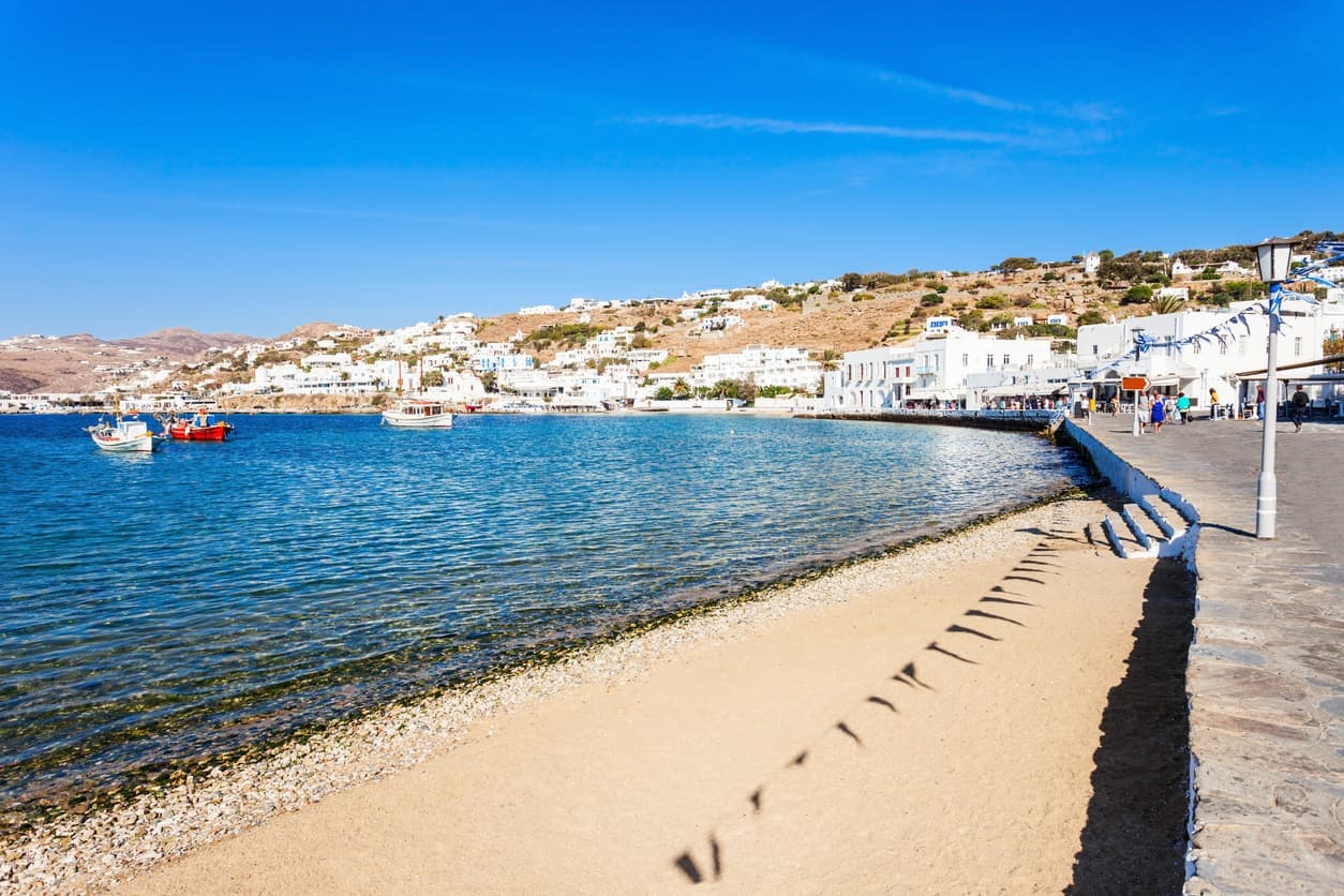 Zona costiera della Chora di Mykonos