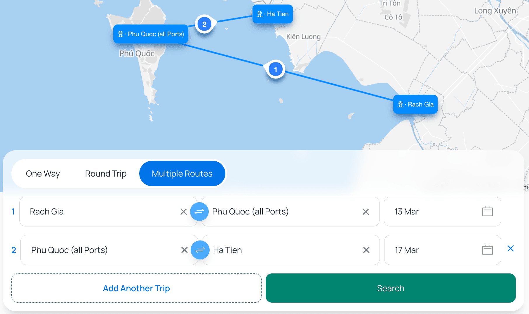 Ferryscanner interface.