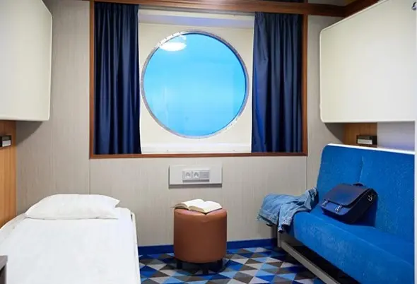 Καμπίνα με παράθυρο (WC, Ντους, Bunk Beds, Single beds)